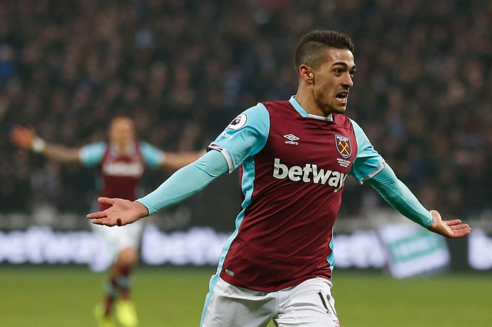  Manuel Lanzini thought he had won it for the Hammers in the 85th minute