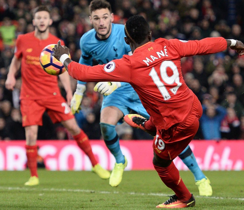  Sadio Mane fires home Liverpool's second goal