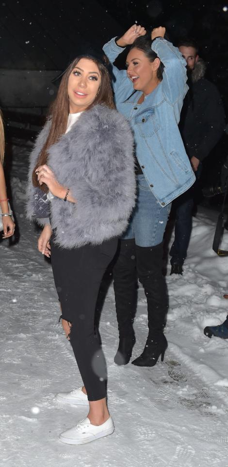  Chloe Ferry was in her usual high spirits as she braved the snow in a pair of trainers and no socks