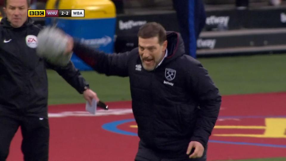  Bilic was incensed after the late goal his side conceded and threw a TV microphone