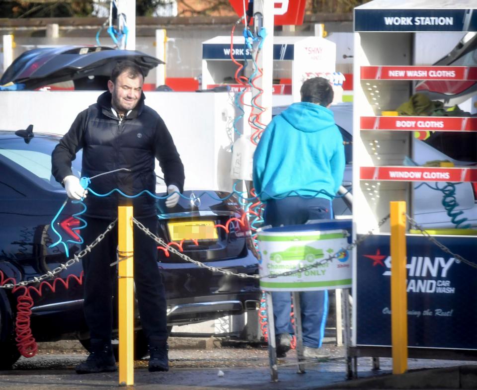  Prices start at £15 a vehicle at the violent thug's car washing business