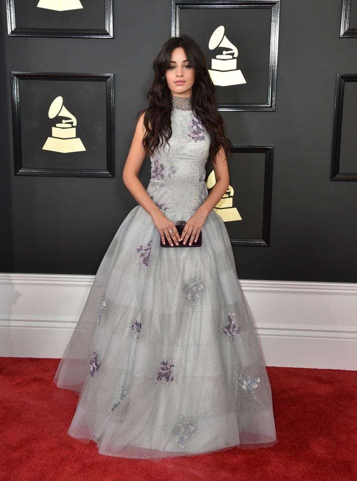  Singer Camila Cabello went for a princess look on a glittery silver gown