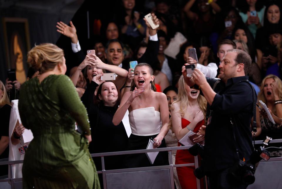  Fans were screaming as Adele went over to greet them