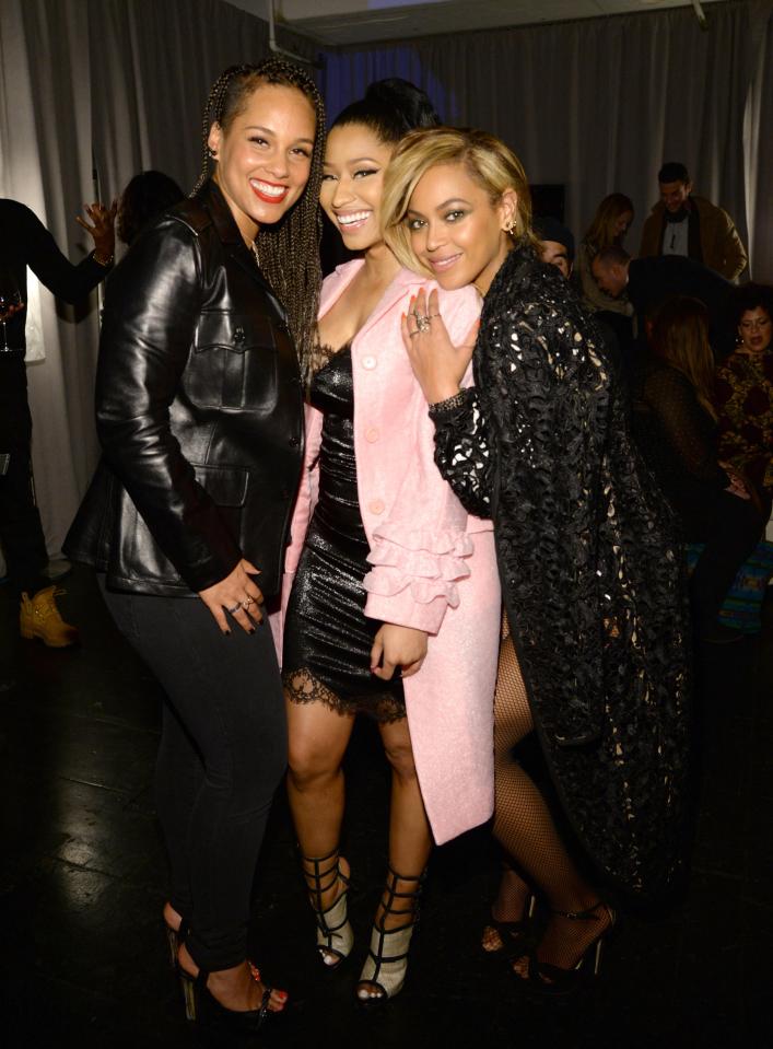  Nicki Minaj with Alicia Keys (left) and Beyonce (right): She's a self-confessed Beyonce fan