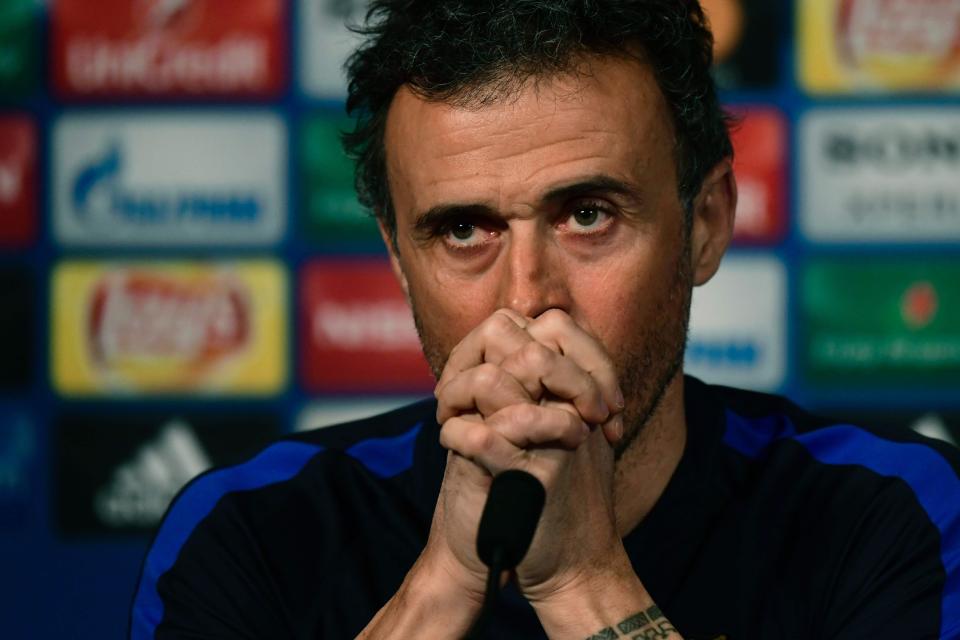  Barcelona boss Luis Enrique hit the roof after the game in Paris