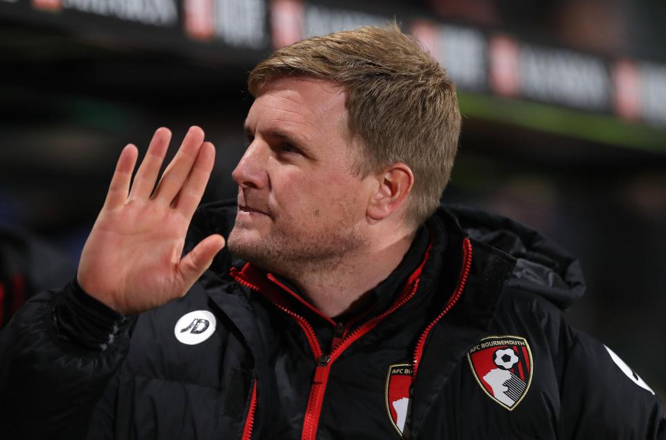  Eddie Howe could wave goodbye to Bournemouth at the end of the season to take over at the Emirates