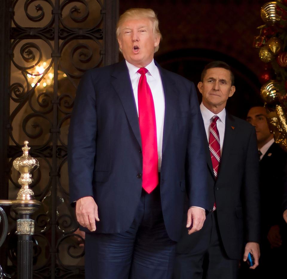  This is despite the fact Donald Trump's national security adviser General Flynn - seen here on the right - had to resign this week