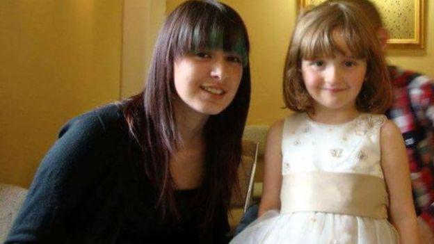  April Jones, right, pictured with her sister Jazmin before she was killed by paedophile Mark Bridger