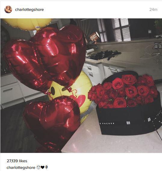  Charlotte Crosby was treated to roses and balloons from Bear