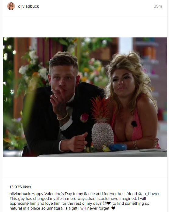  Olivia Buckland and Alex Bowen got together on Love Island