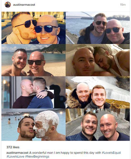  Austin Armacost posted a gushing message to his husband