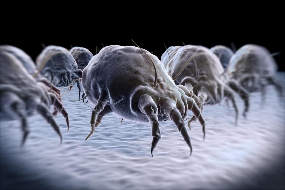  The mites themselves don't carry diseases, but some people are allergic to their poo