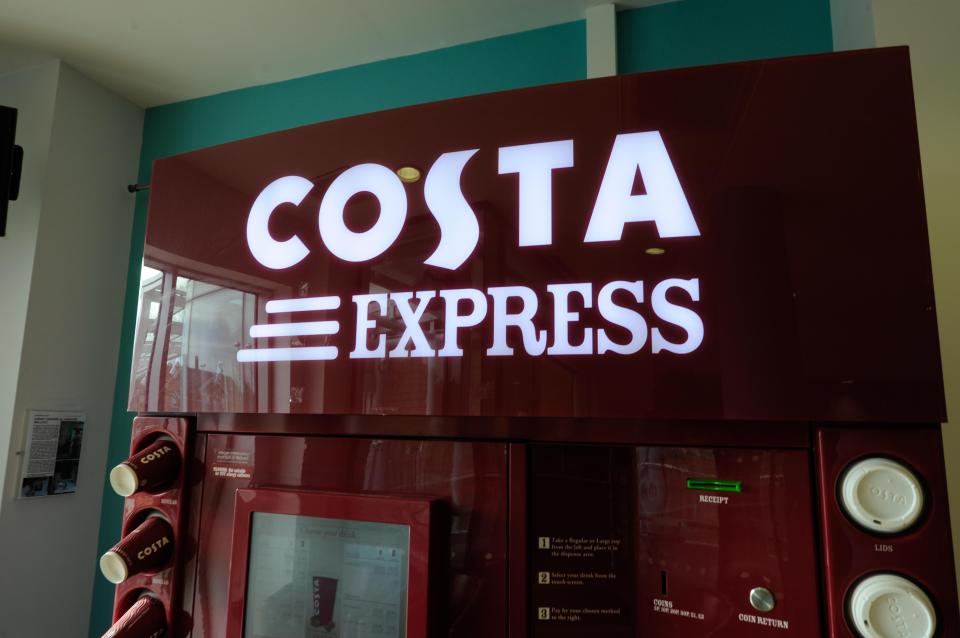  Drinks in the Costa Express machines have also been hit by a 10p increase