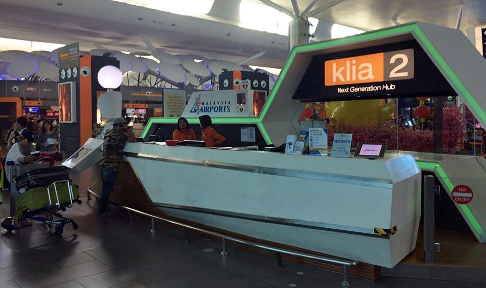  The desk where Kim Jong-nam is believed to have sought help after the attack