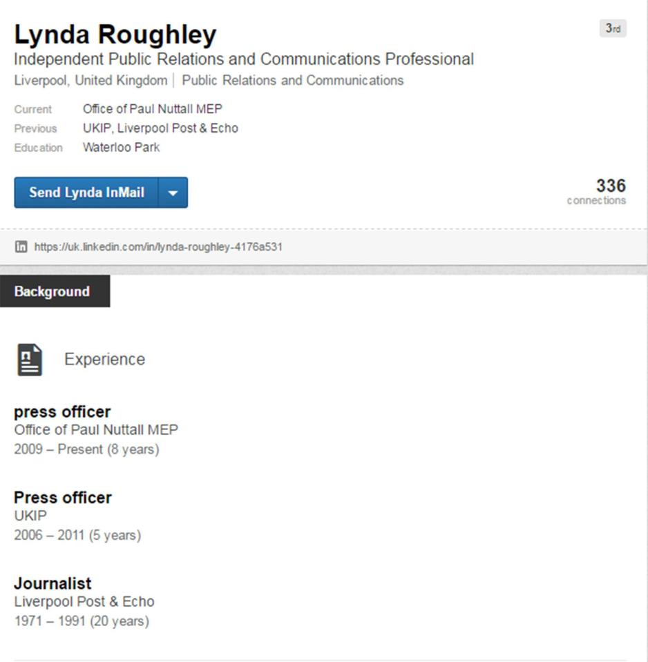  According to her Linkedin page, Lynda Roughley has worked for Nuttall for almost a decade