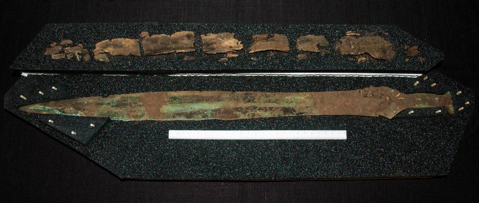  A sword was among the hoard recovered from the building site