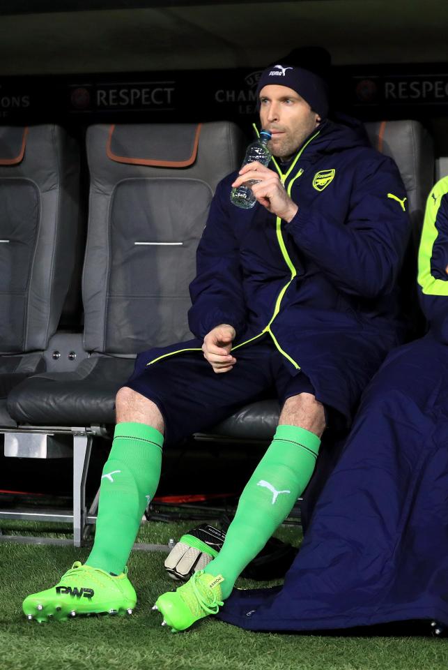  Meanwhile number one Petr Cech sat by and watched as his side got trounced