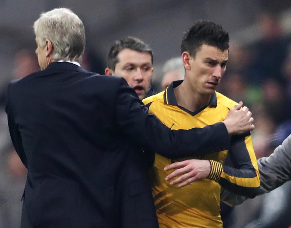  Laurent Koscielny saw Arsenal collapse after he was subbed early in the second half