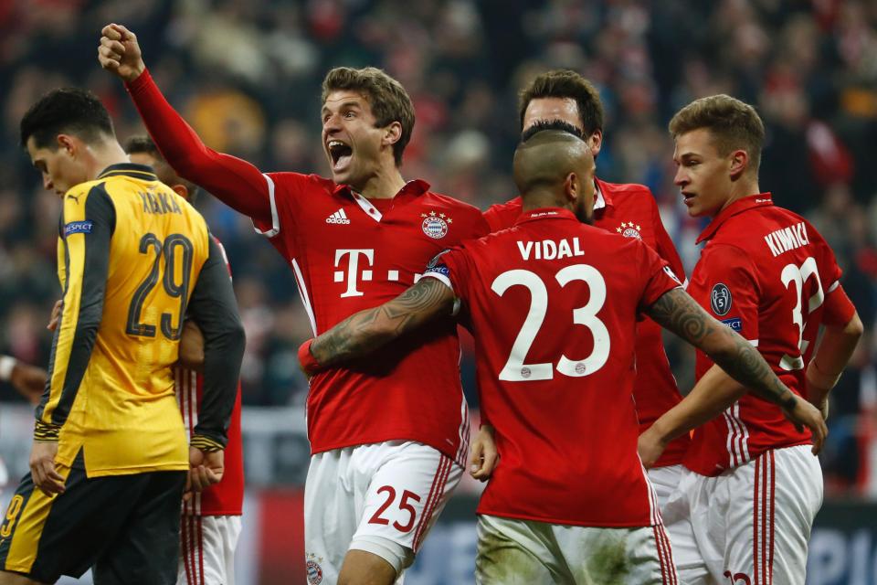  Arsenal's soft centre was exposed yet again by a rampant Bayern side