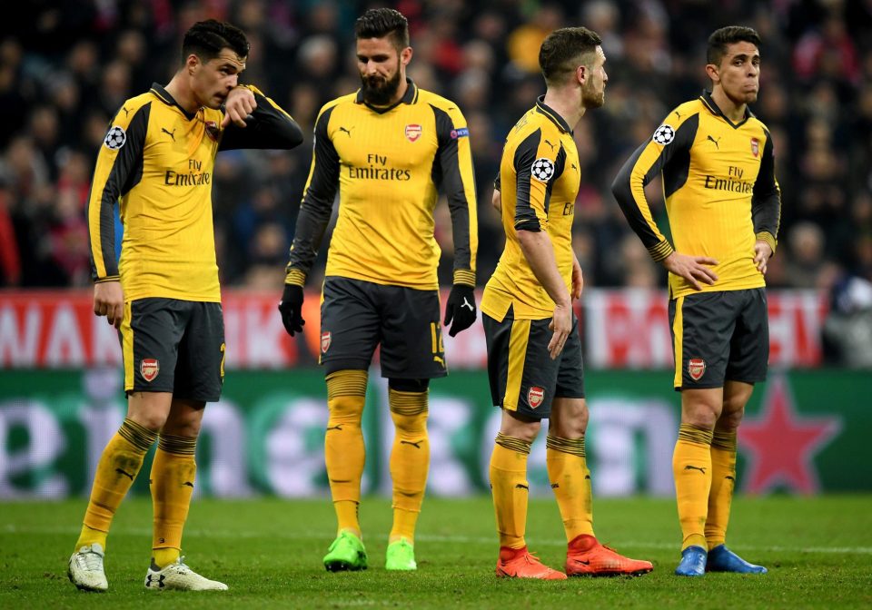  Arsenal are almost certainly out of the Champions League at the last-16 stage for the seventh consecutive season