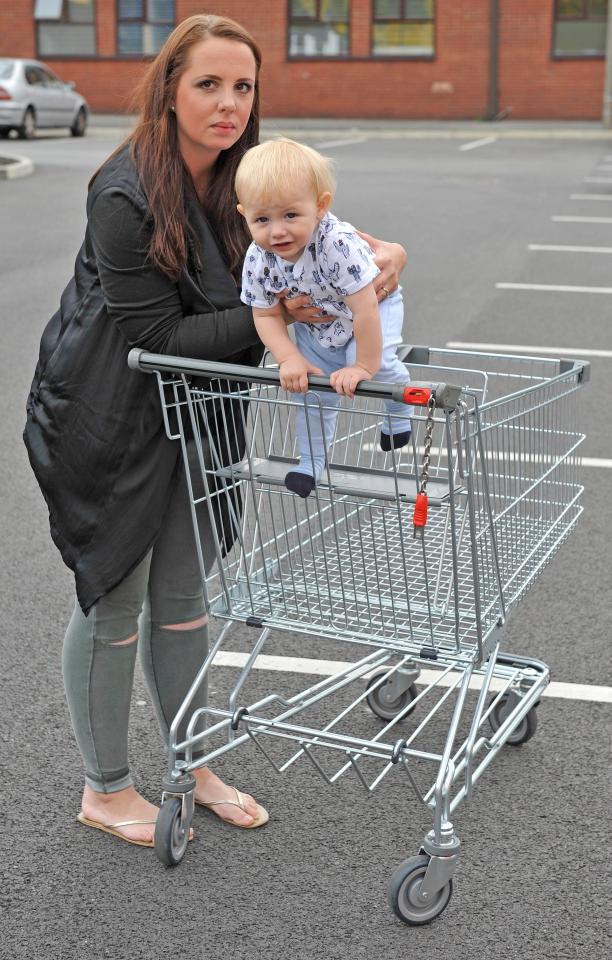 The worried mum spotted that her son was easily able to stand up in the seat while she was shopping