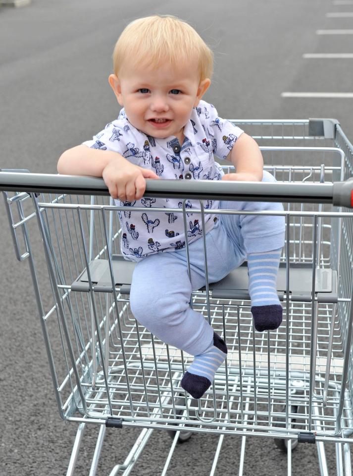 Stanley can be seen sitting in the seat of the trolley which doesn't have any safety restraints