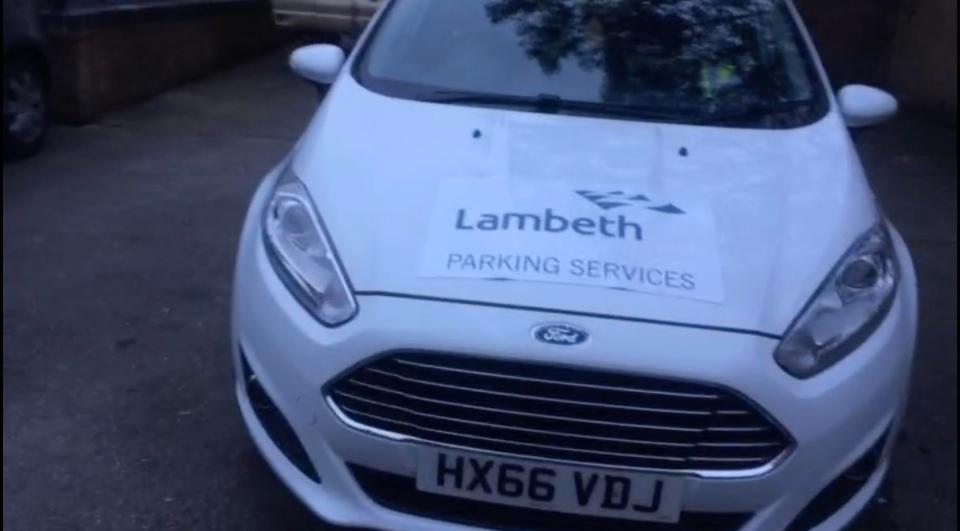  Their Lambeth council vehicle was spotted by stunned locals who noticed the workers snoozing in Clapham