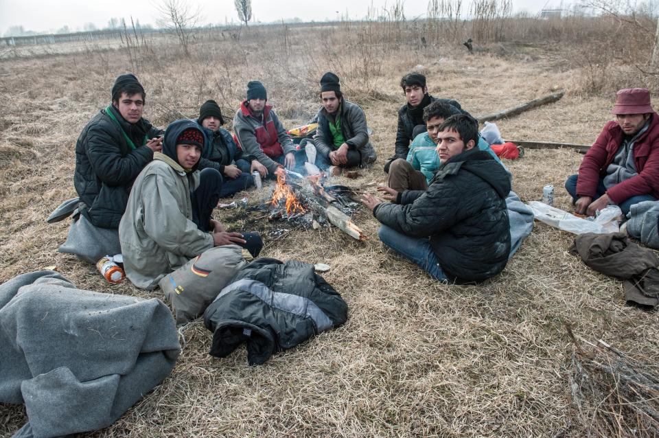  A group of refugees on the Serbian side spoke to The Sun near to the crossing point