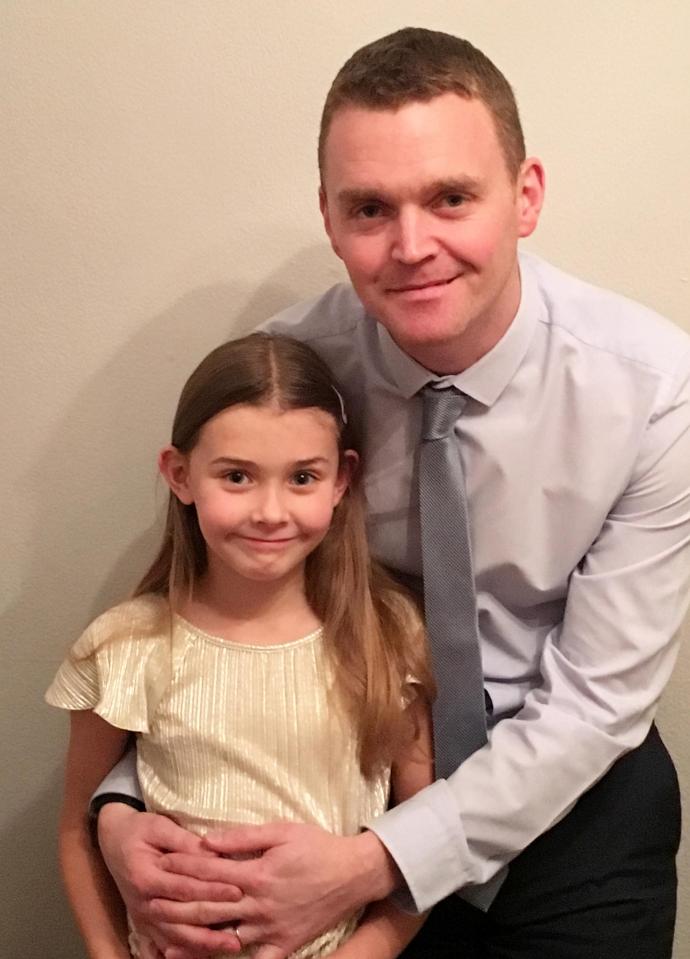  Chloe Bridgewater, 7, with her dad Andy Bridgewater, 37