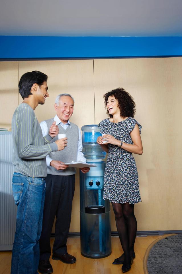  With people gathering around the office water cooler to chat, it is a magnet for bacteria