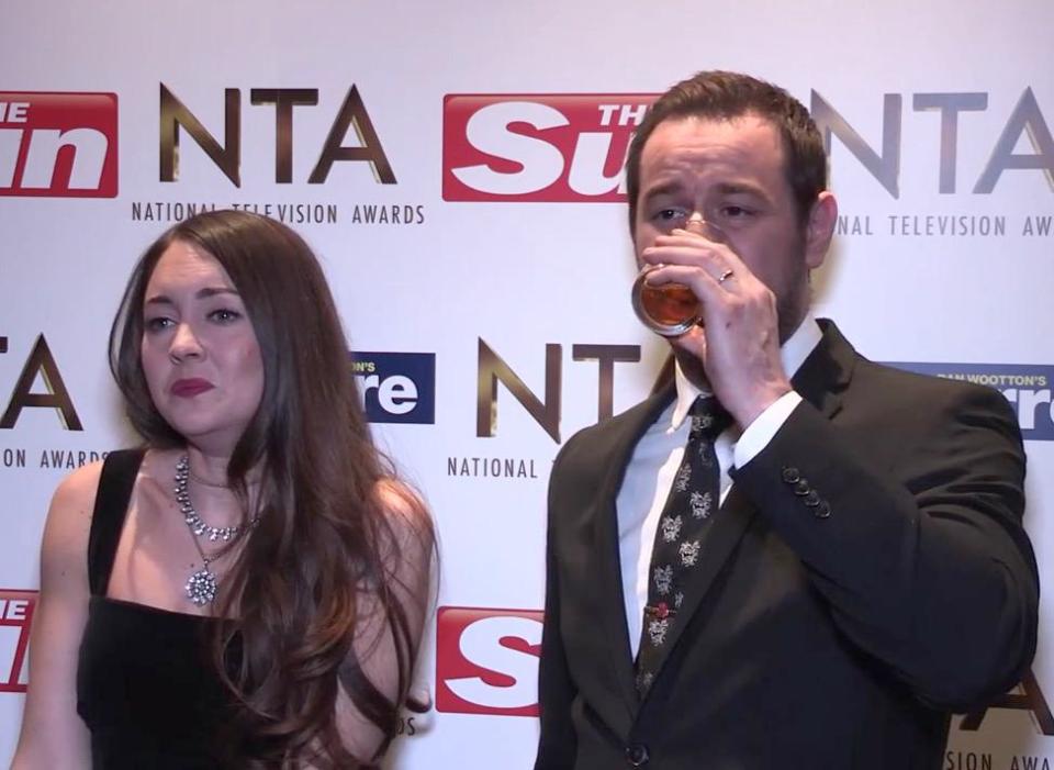  Danny Dyer swigs a beer at the NTAs