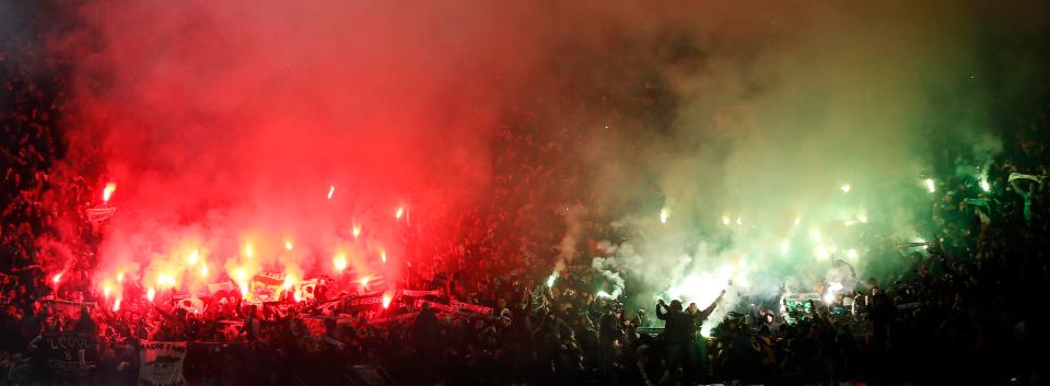  St Etienne fans were clearly enjoying their time at Old Trafford