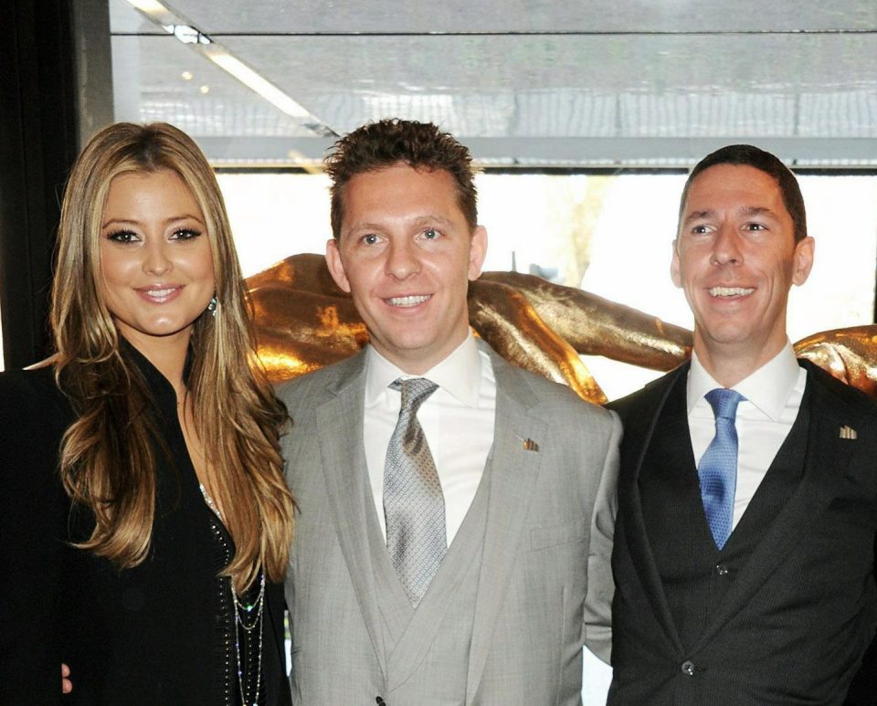  FALSE CV . . . Coombs lied that he worked for rich Candy brothers Nick and Christian (pictured with Holly Valance)