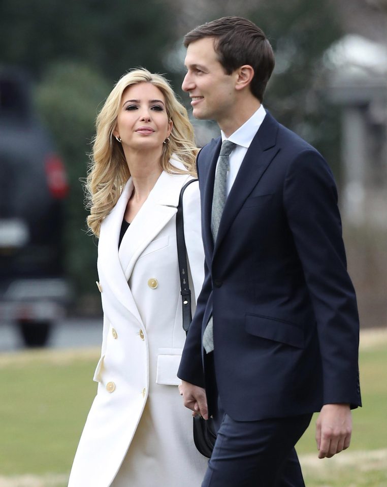  The children's parents Ivanka Trump and Jared Kushner follow behind the President