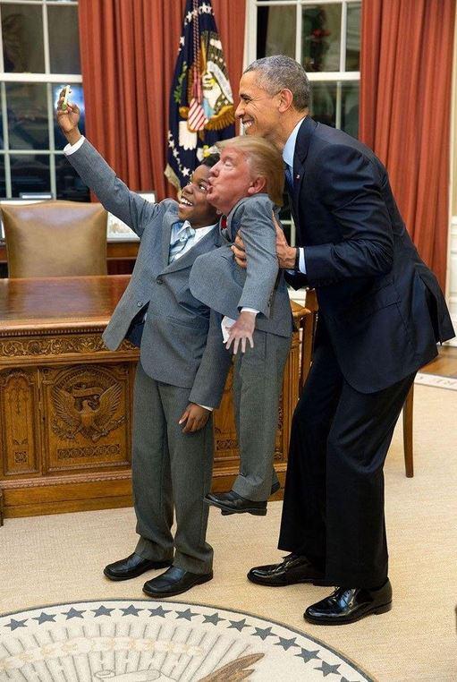  The photos first emerged on Reddit, where users competed to create the funniest shots of Tiny Trump