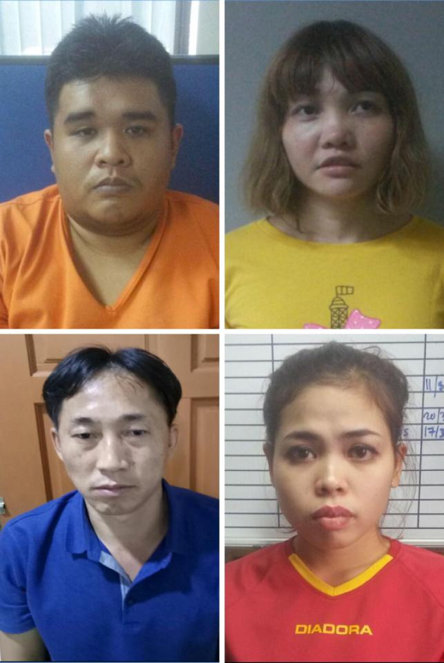  Detained suspects: Muhammad Farid Bin Jalaluddin (top left), Doan Thi Huong (top right), Ri Jong Chol (bottom left), Siti Aisyah (bottom right)