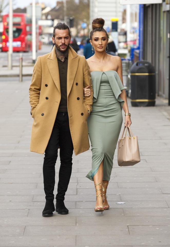  Megan and boyfriend Pete Wicks on their way to filming Towie's St Patrick's Day special