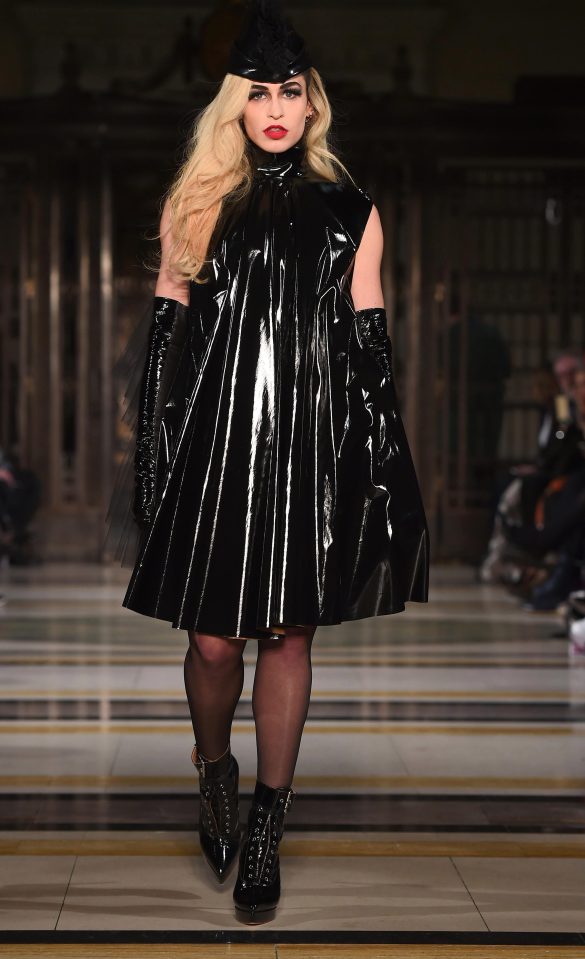  Alice Dellal joined Fearne to show off the PVC dresses made by Pam Hogg