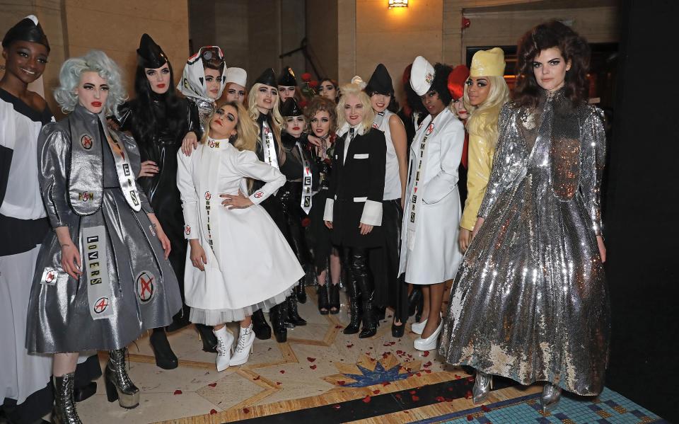  The whole Pam Hogg team posed for a group photo after the show