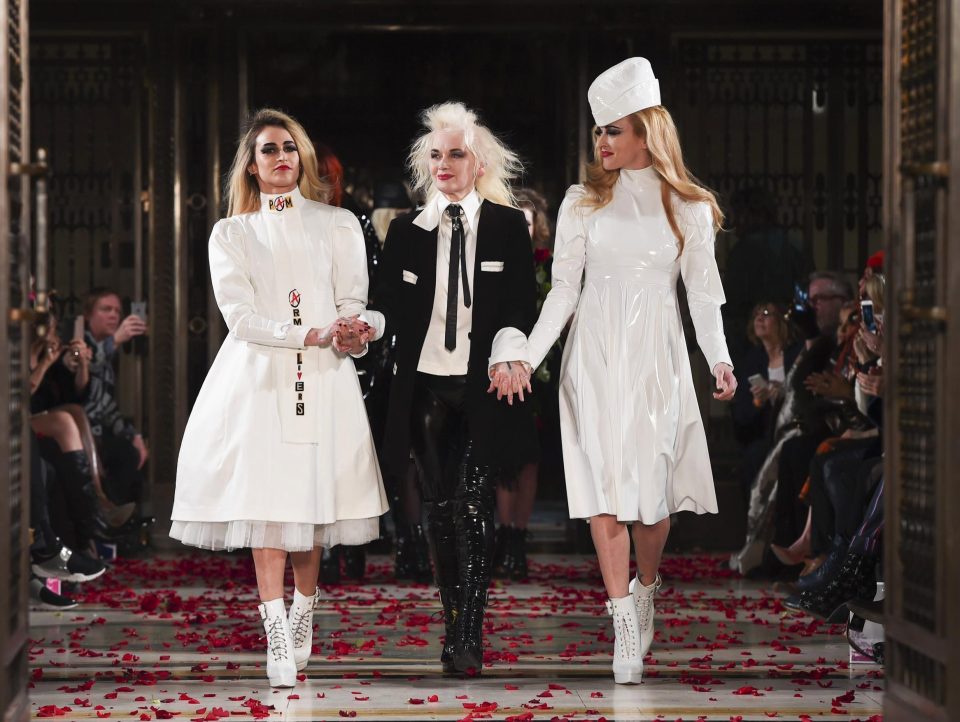  At the end of the show, Fearne joined the designer Pam Hogg onstage alongside Alice Delall