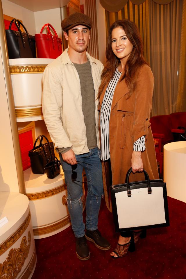  Pregnant Binky Felstead was seen posing with her partner Josh Patterson