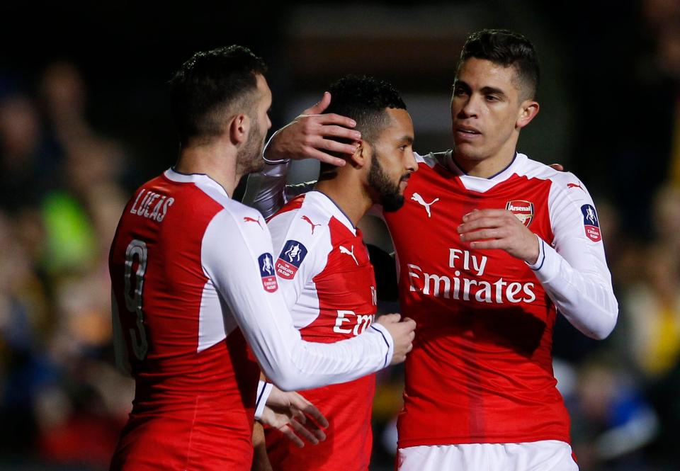  Arsenal won 2-0 thanks to goals from Lucas Perez and Theo Walcott