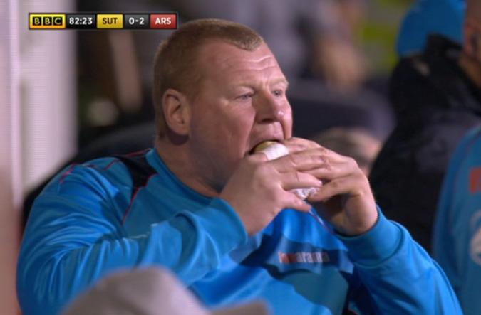  Wayne Shaw had a huge bite of a pie in the dug out