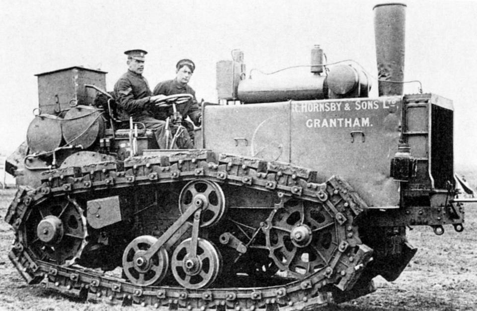  Pre-WW1 the British company Hornsby developed a caterpillar artillery tractor, which helped inspire the creation of tanks