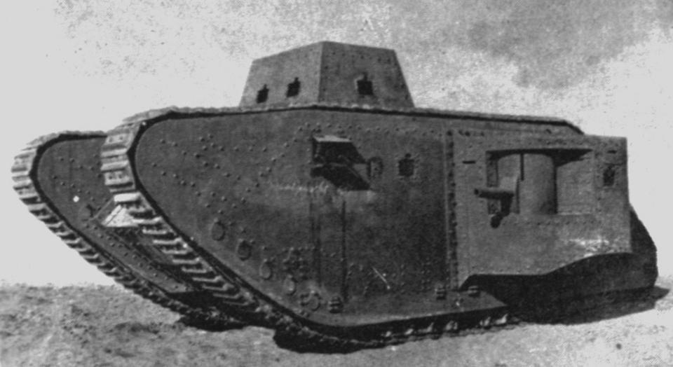  The A7VU was developed as a copy of the British rhomboid shape but did not go into production before the Armistice