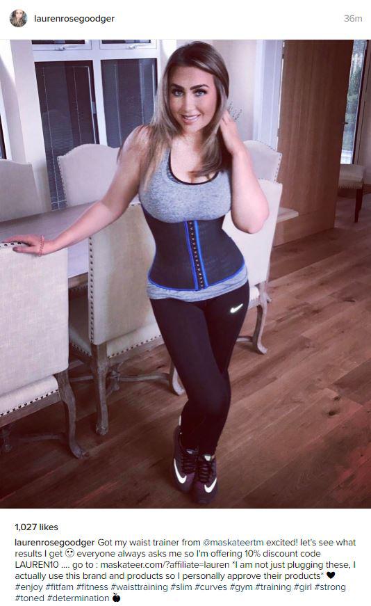  Lauren showed off her tiny waist while wearing a waist trainer earlier this week