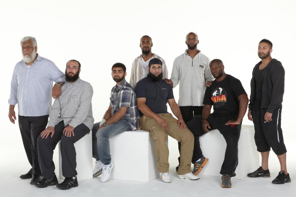  Al-Harith, third from right, was pictured in a photoshoot for The Guardian of ex-Guantanamo Bay detainees