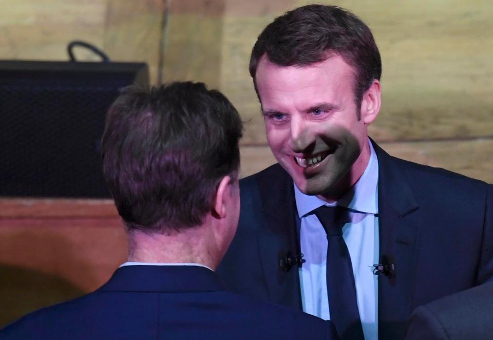  Macron meets Lib Dem MP and Europhile Nick Clegg