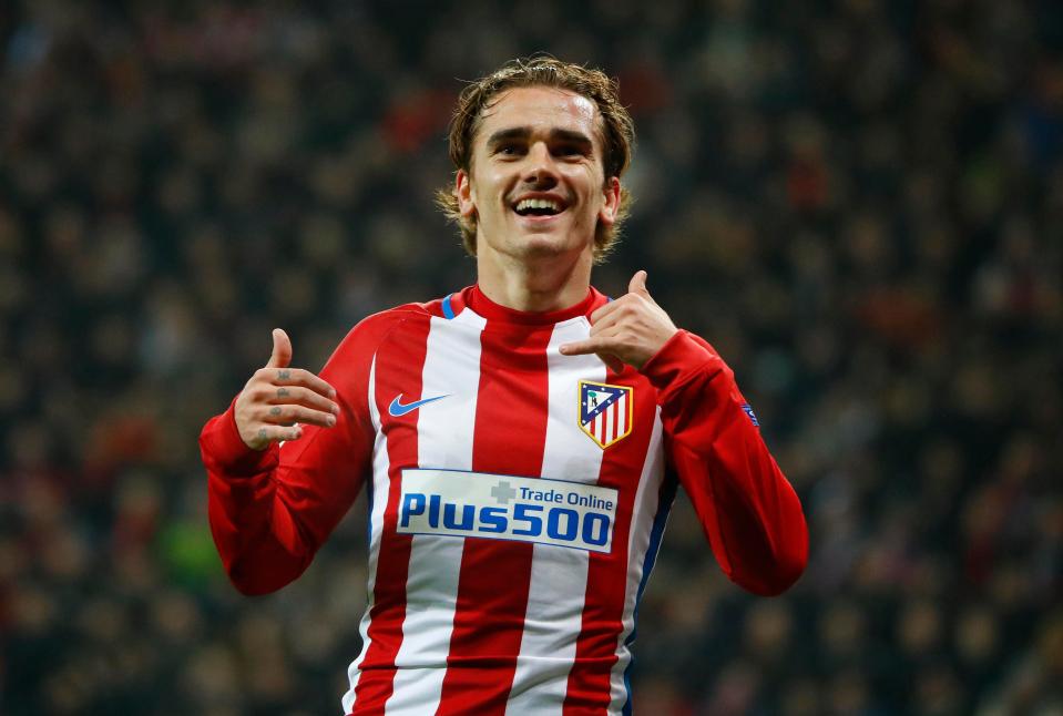  Antoine Griezmann celebrates doubling Atletico Madrid's advantage