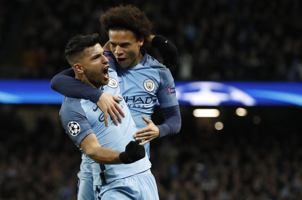  Sergio Aguero helped Manchester City to a memorable Champions League victory